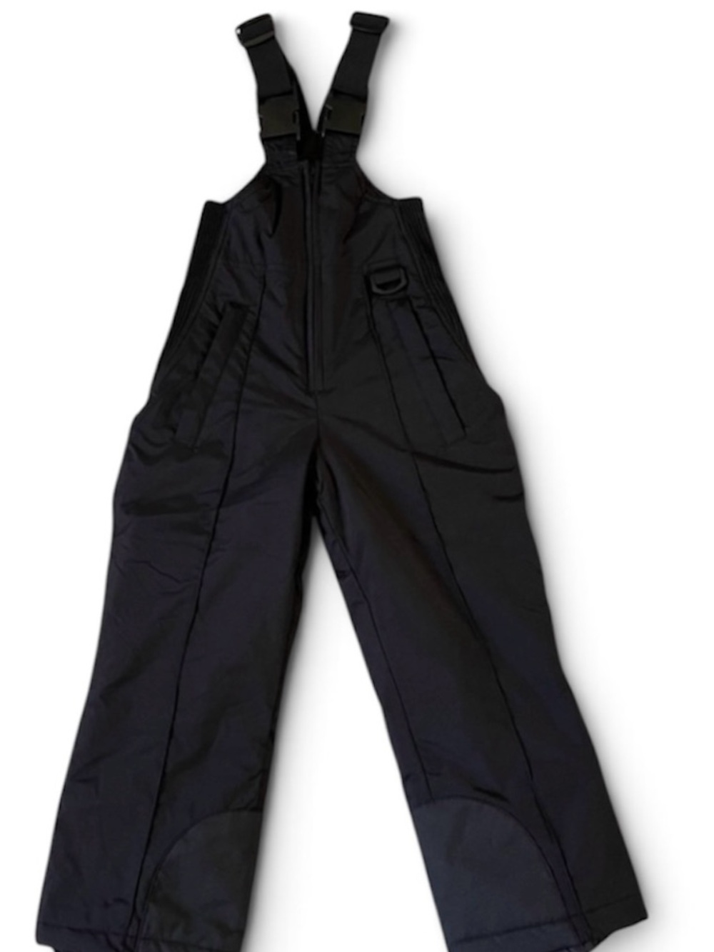 Kids Black Snow Bib Overalls Pants Size 4 Zipper Pockets Adjustable Straps Sport